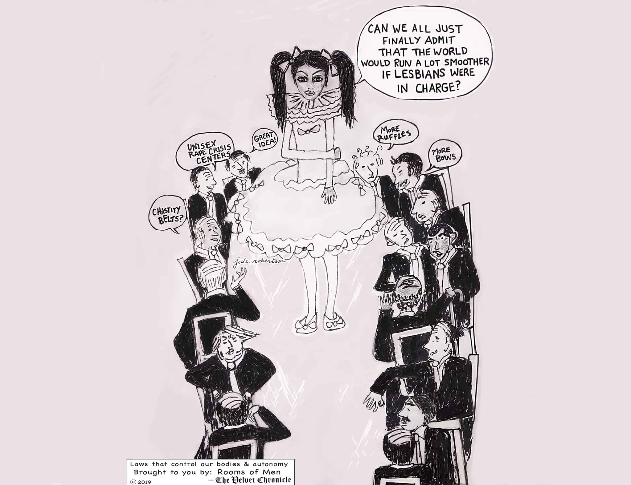 Cartoon, Put the Lesbians in Charge by Julia Diana Robertson