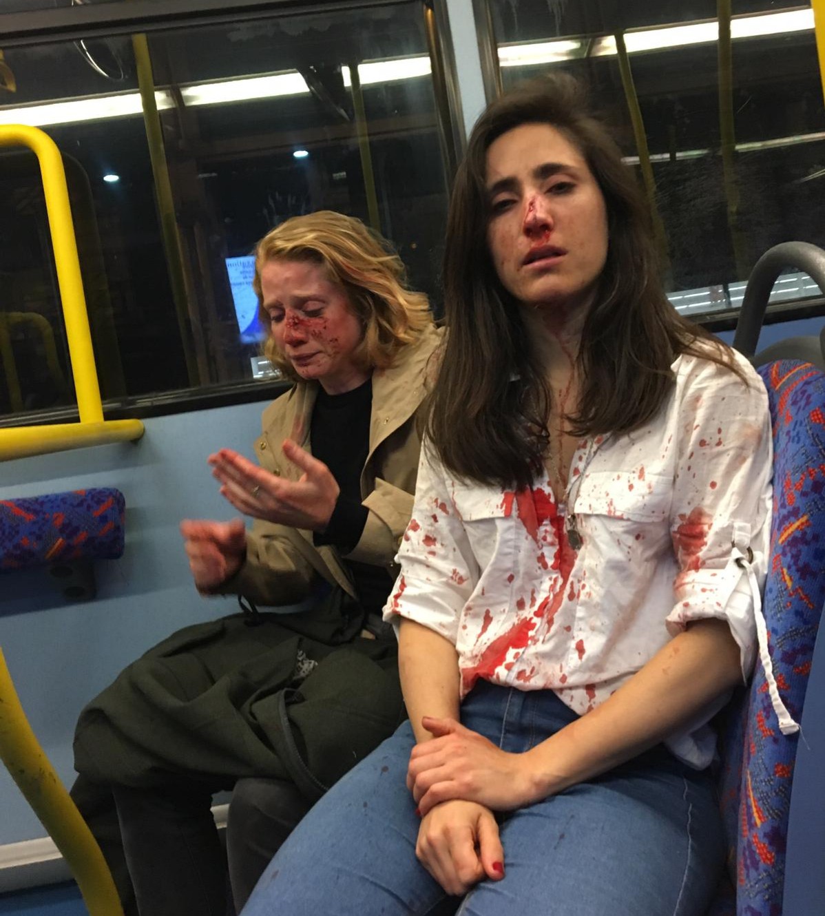 Lesbian couple Melania Geymonat and girlfriend Chris beaten in homophobic attack on London bus