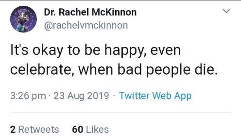 screenshot of anti lesbian tweet by Rachel McKinnon