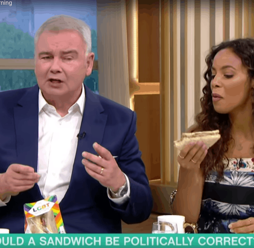 Eamonn Holmes and Rachel Humes discussing LGBT sandwich and cotton ceiling on This Morning 