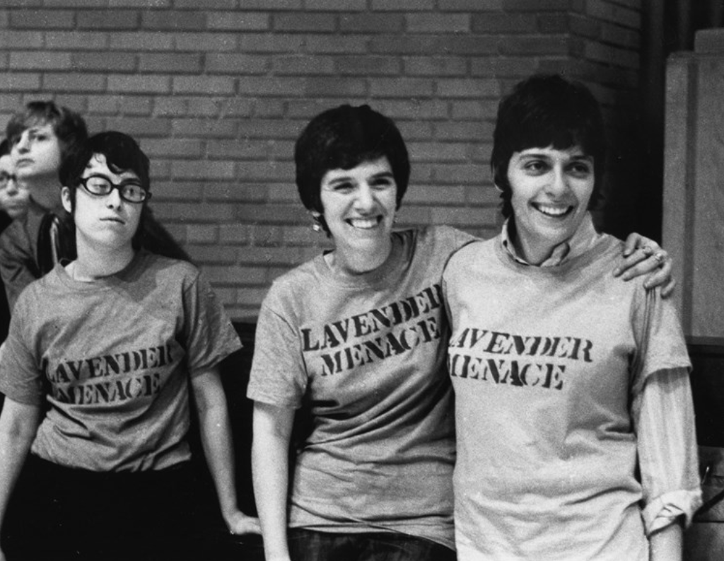 Linda Rhodes, Arlene Kushner, and Ellen Broidy., lavender menace